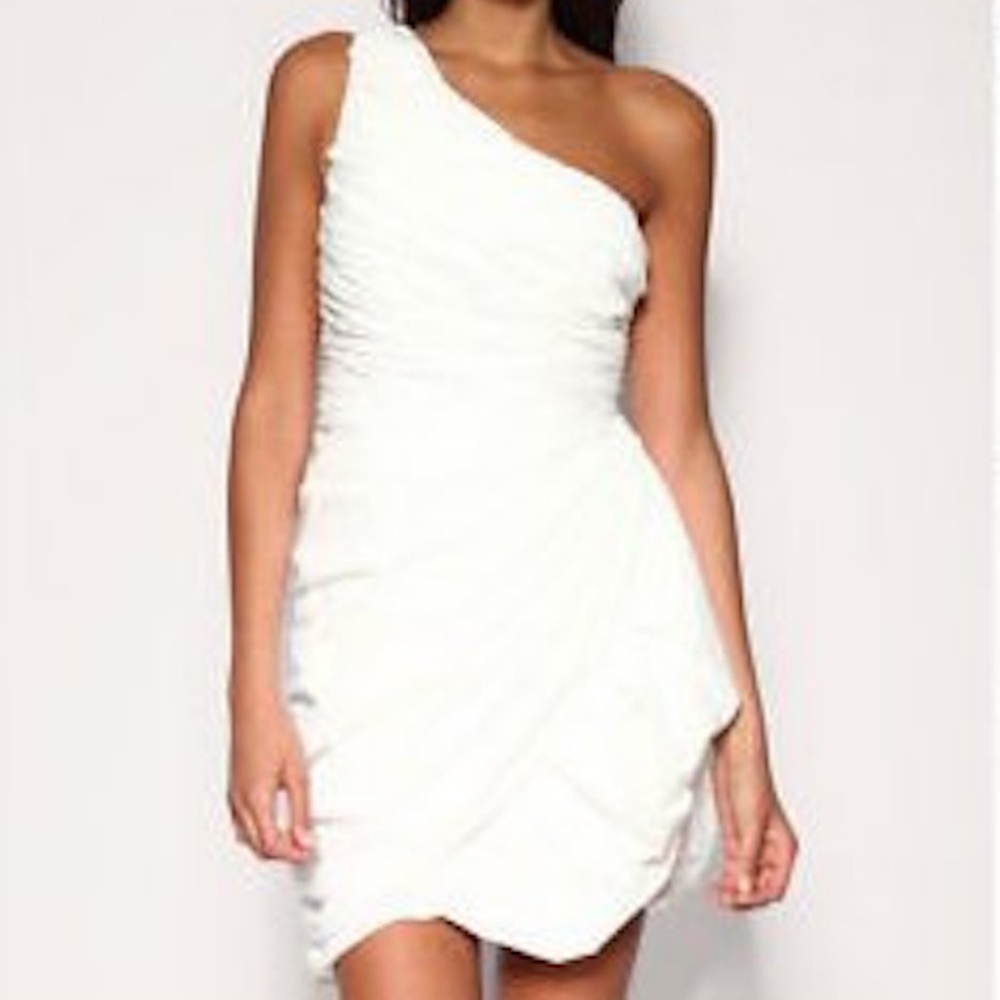 FOREVER UNIQUE Daisy white ruffle dress